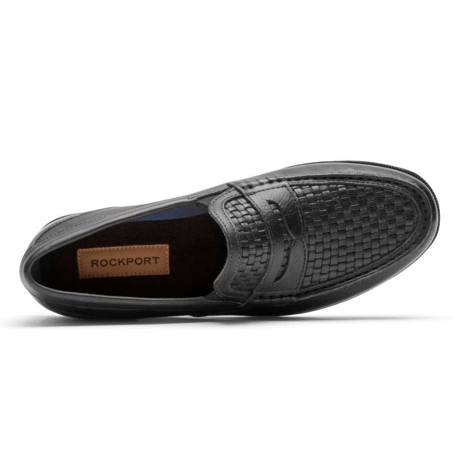 Mocassim Masculino Rockport Preston Penny Tecido Preto
