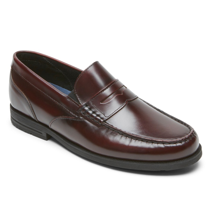 Mocassim Masculino Rockport Preston Penny Loafer Borgonha