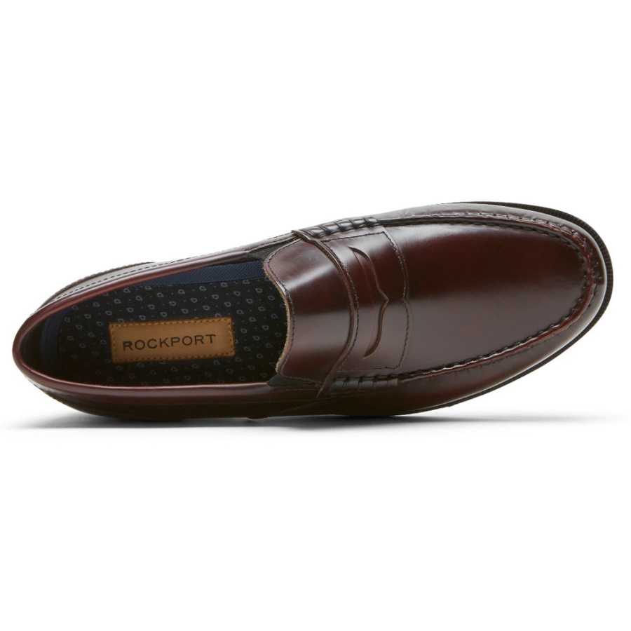 Mocassim Masculino Rockport Preston Penny Loafer Borgonha