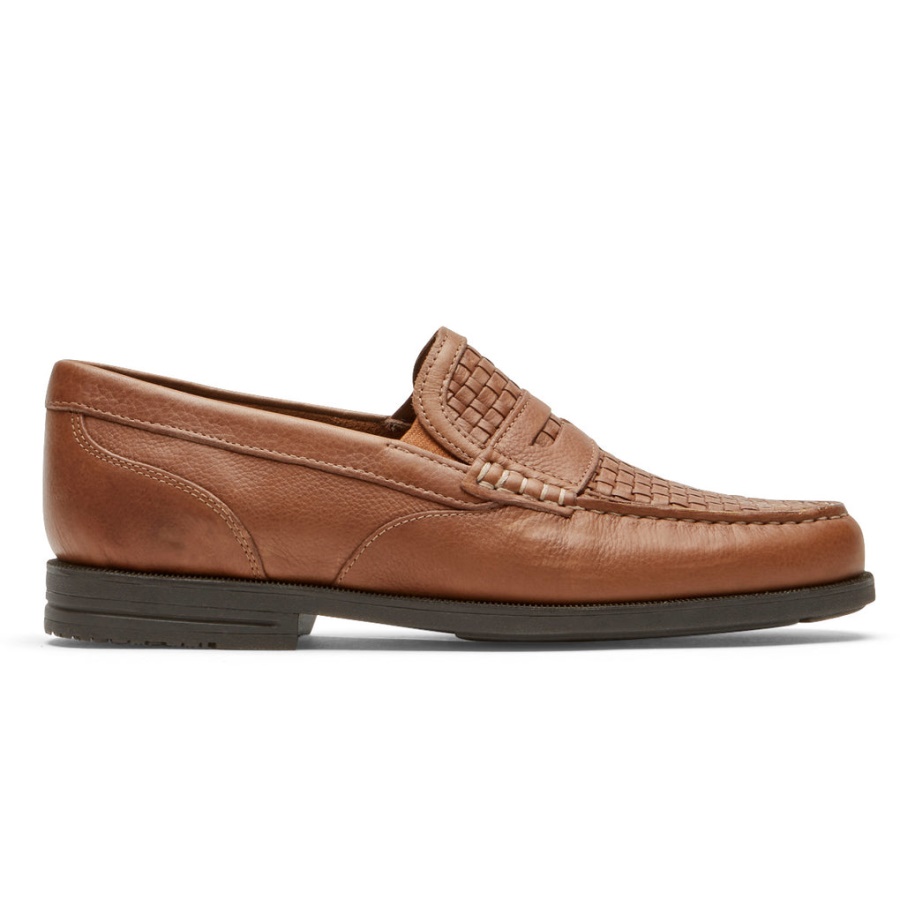 Mocassim Masculino Rockport Preston Penny Loafer Tecido