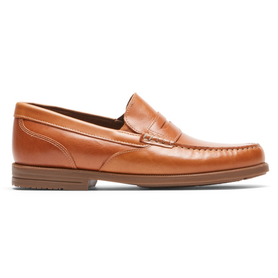 Mocassim Masculino Rockport Preston Penny Tan
