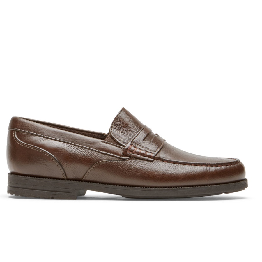 Mocassim Masculino Preston Penny Loafer Tombado Java Rockport
