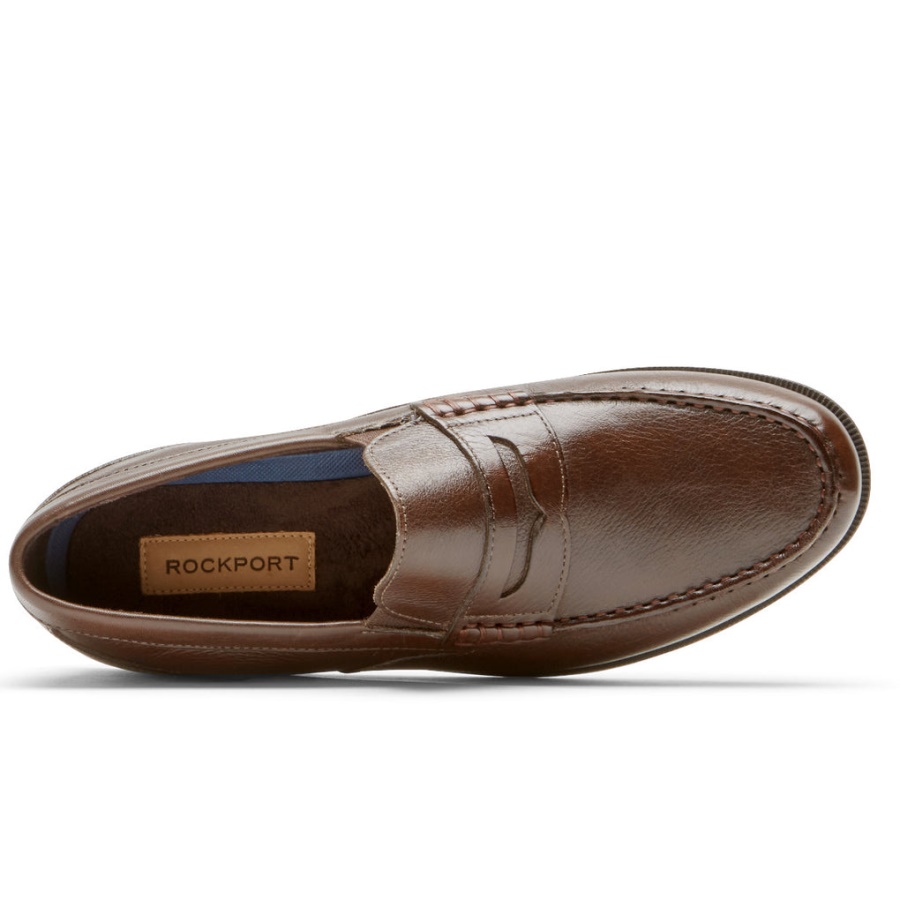 Mocassim Masculino Preston Penny Loafer Tombado Java Rockport