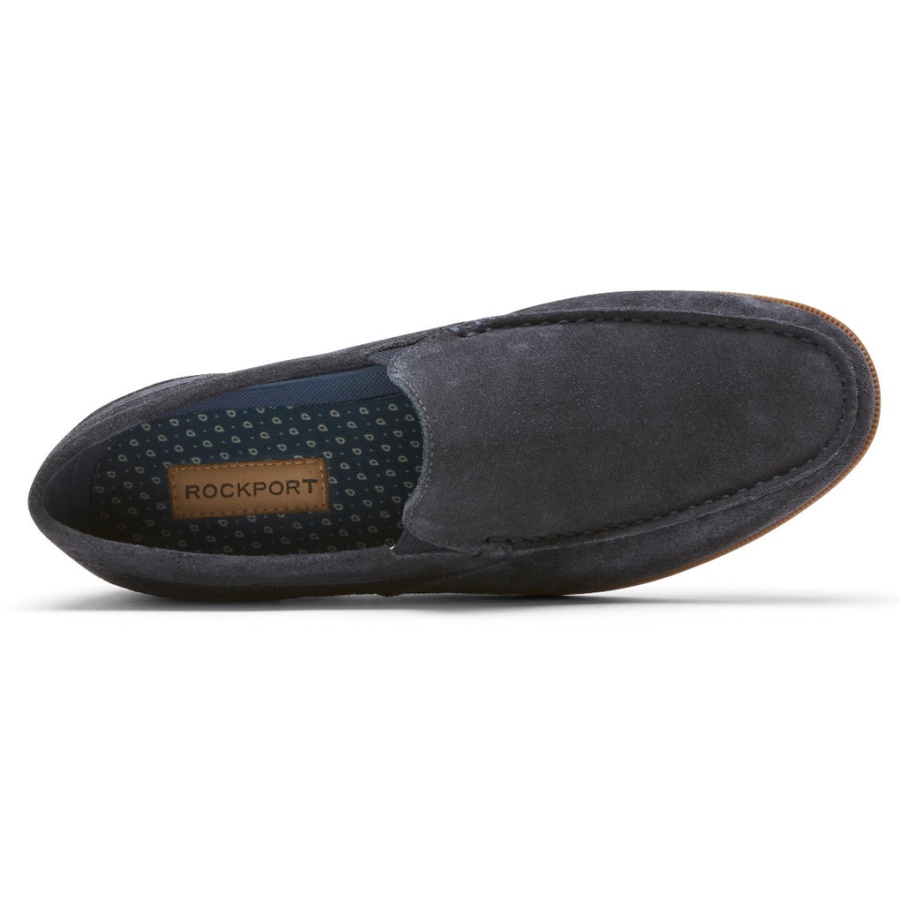 Mocassim Masculino Preston Veneziano Rockport Meia-noite Camurça
