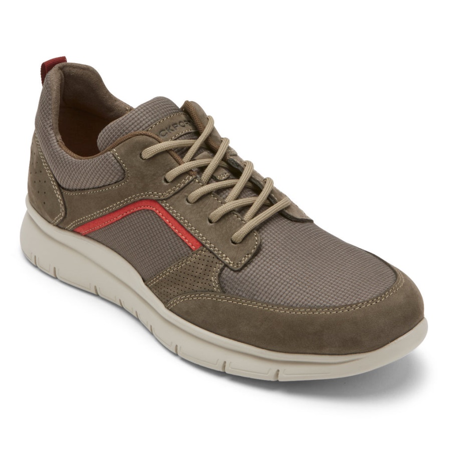 Tênis De Guarda-lamas Casual Masculino No Horário Nobre Rockport Couro De Malha Breen