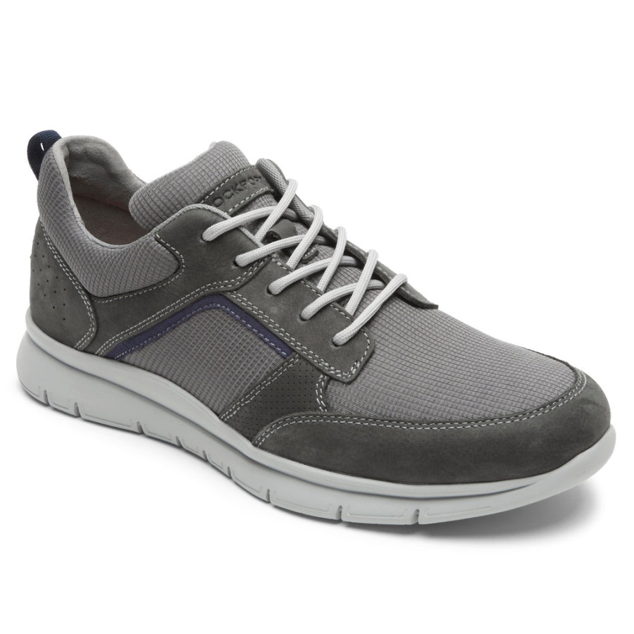 Tênis De Guarda-lamas Casual Masculino Do Horário Nobre Rockport Malha Cinza Lea