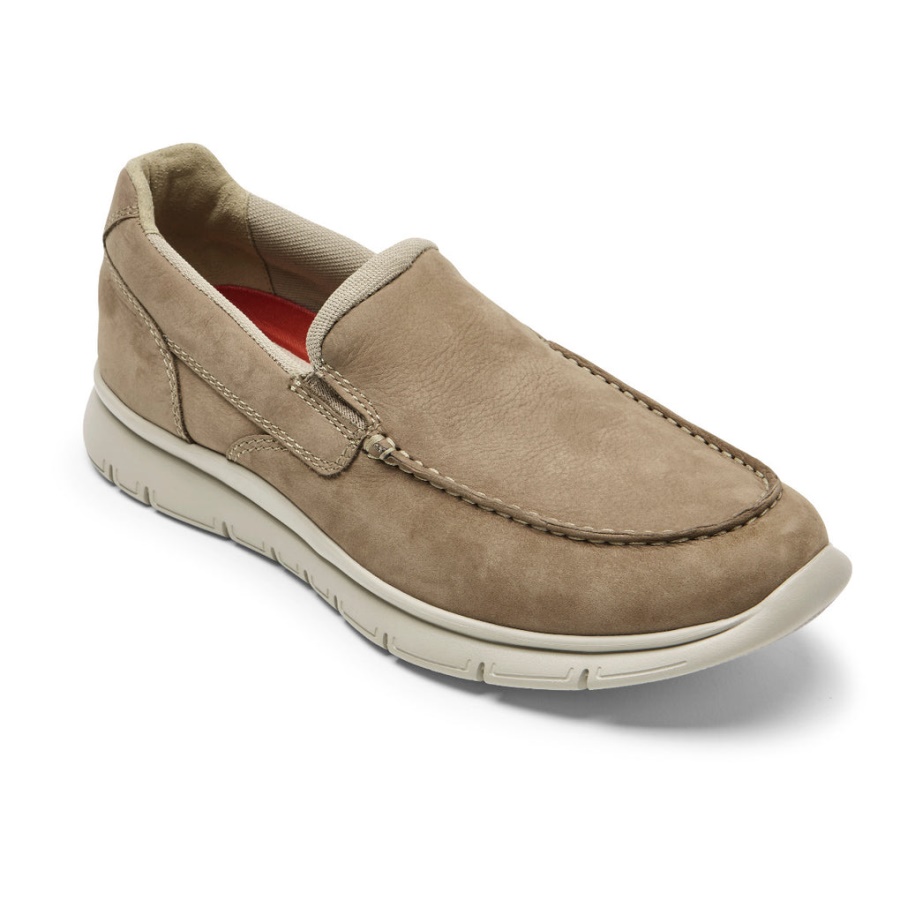 Rockport Masculino No Horário Nobre Moc Slip-on Stone Post Nubuck