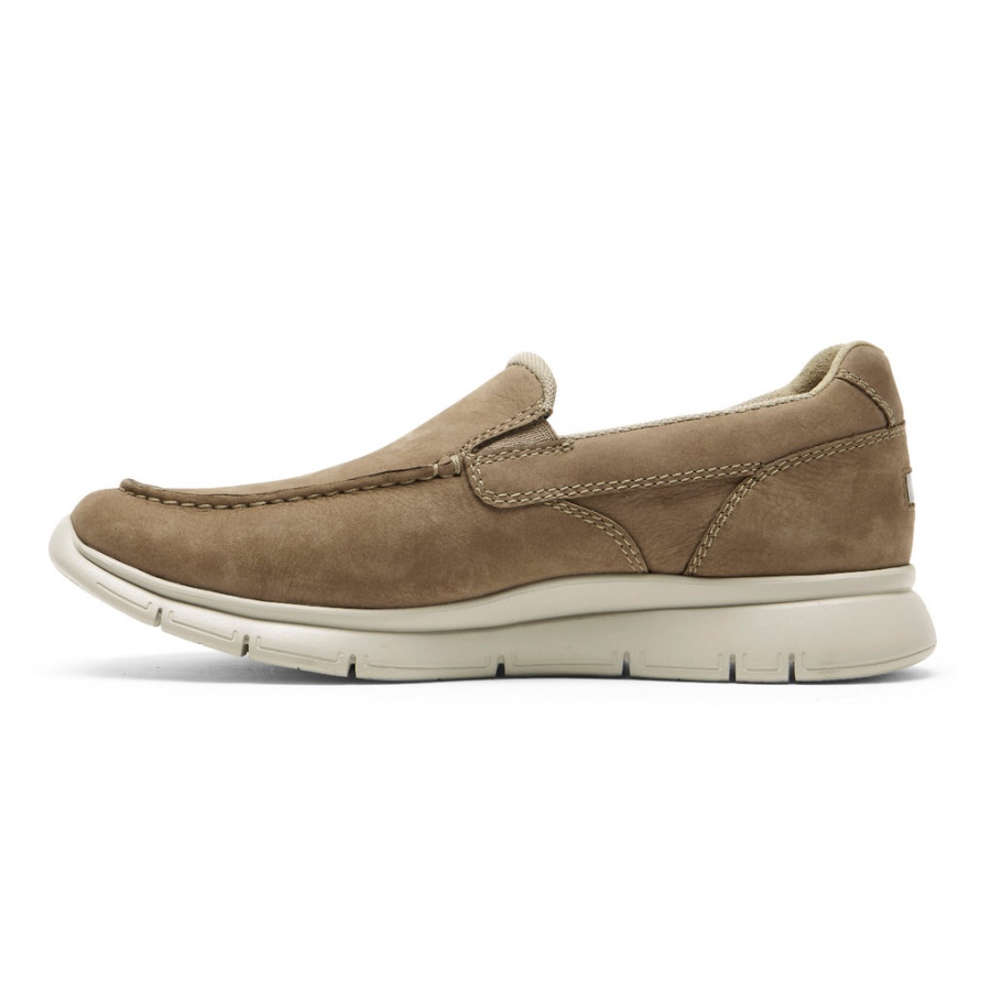 Rockport Masculino No Horário Nobre Moc Slip-on Stone Post Nubuck