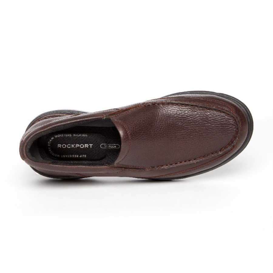 Rockport Masculino Prowalker Eureka Plus Slip-on Marrom Escuro