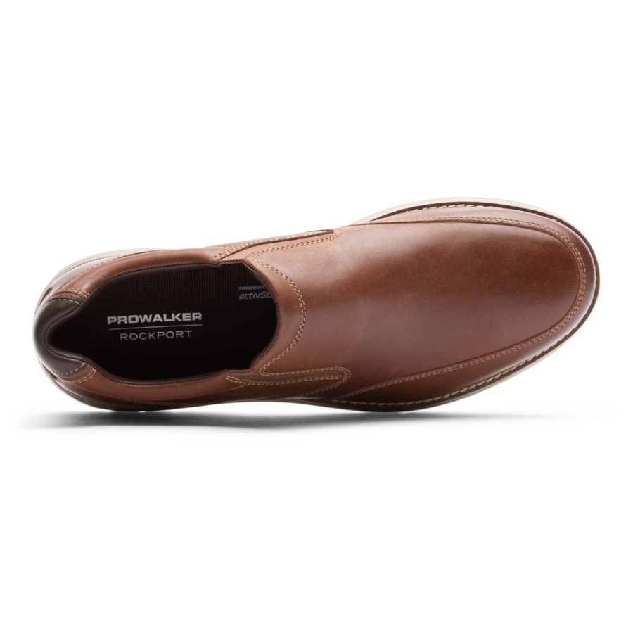 Prowalker Masculino Rockport Next-slip-on Sela Tan Lea