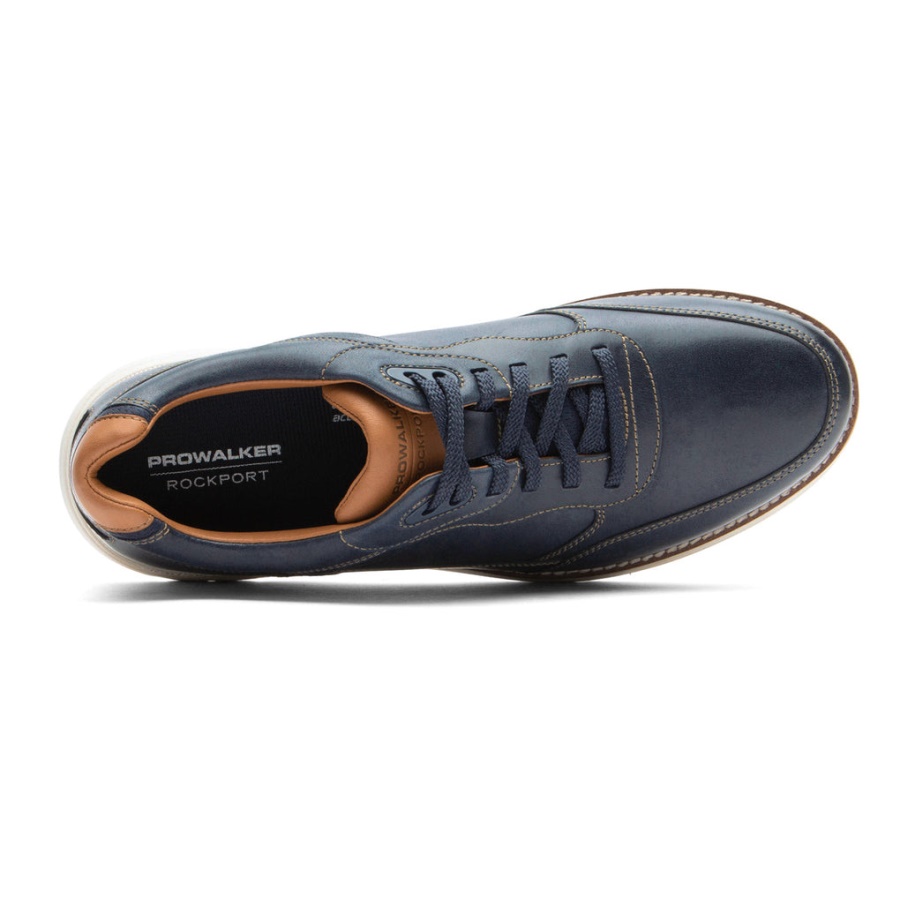 Rockport Masculino Prowalker Next Tênis Novo Vestido Blues Lea