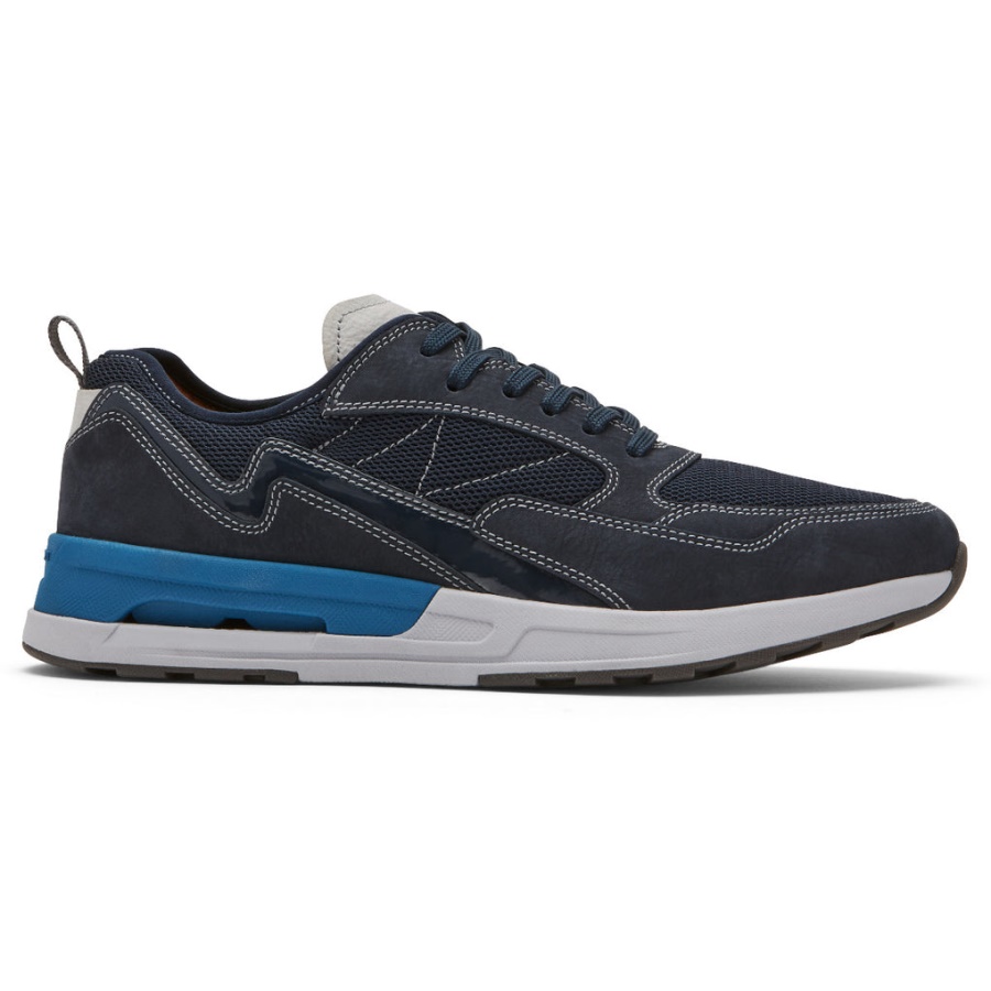 Tênis Masculino Rockport Pulsetech Sport Ubal Malha Nobuck Azul Marinho