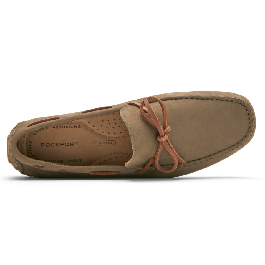 Mocassim Masculino Rockport Rhyder Tie Vicuna Nubuck