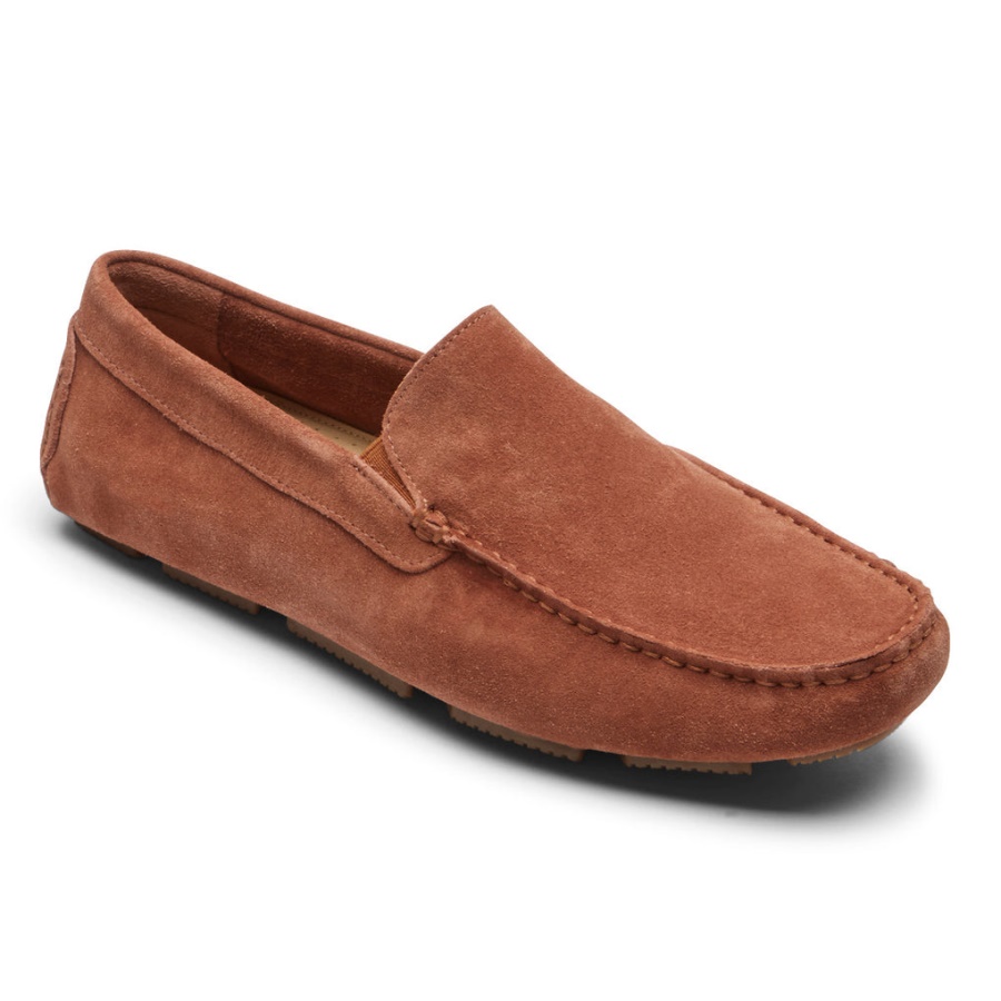Mocassim Masculino Rhyder Veneziano Rockport Camurça Cranberry