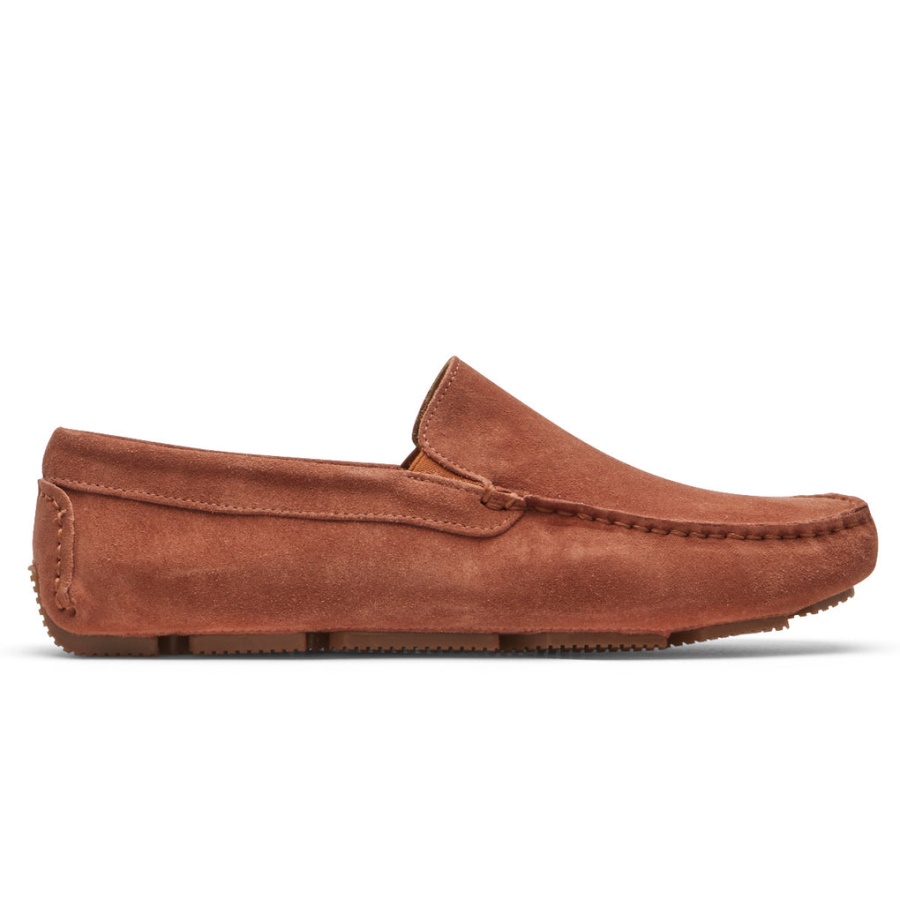 Mocassim Masculino Rhyder Veneziano Rockport Camurça Cranberry