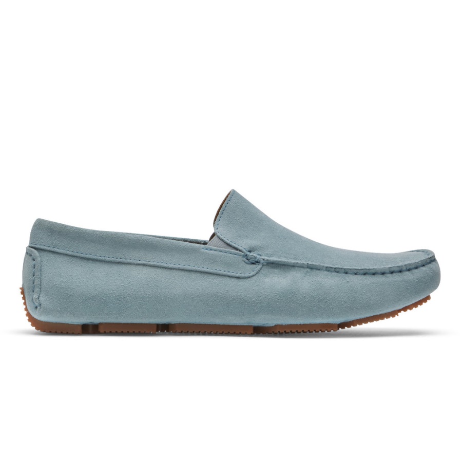 Mocassim Masculino Rhyder Veneziano Rockport Camurça Azul Claro