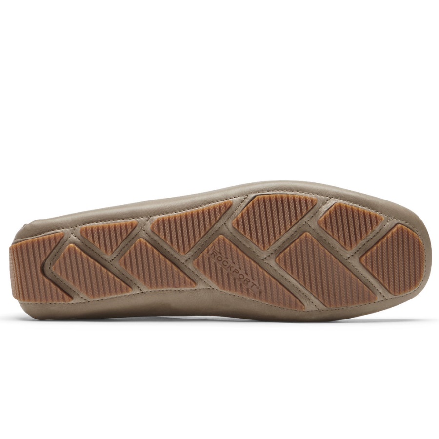 Mocassim Masculino Rhyder Veneziano Rockport Taupe Couro Tombado