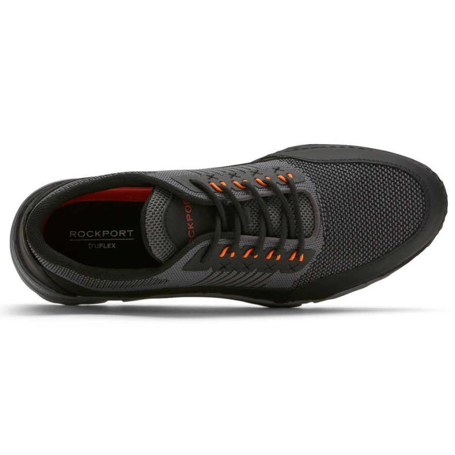Rockport Masculino Tênis Rocsports ímã Cinza Malha De Couro