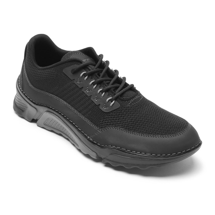 Tênis Rocsports Masculino Rockport Triplo Malha Preta De Couro