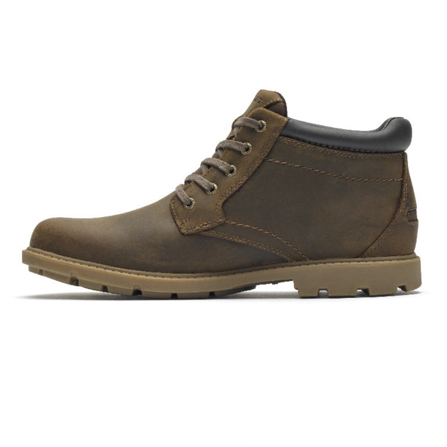 Bota Masculina à Prova D'água Rockport Bucks Boston Tan Rockport