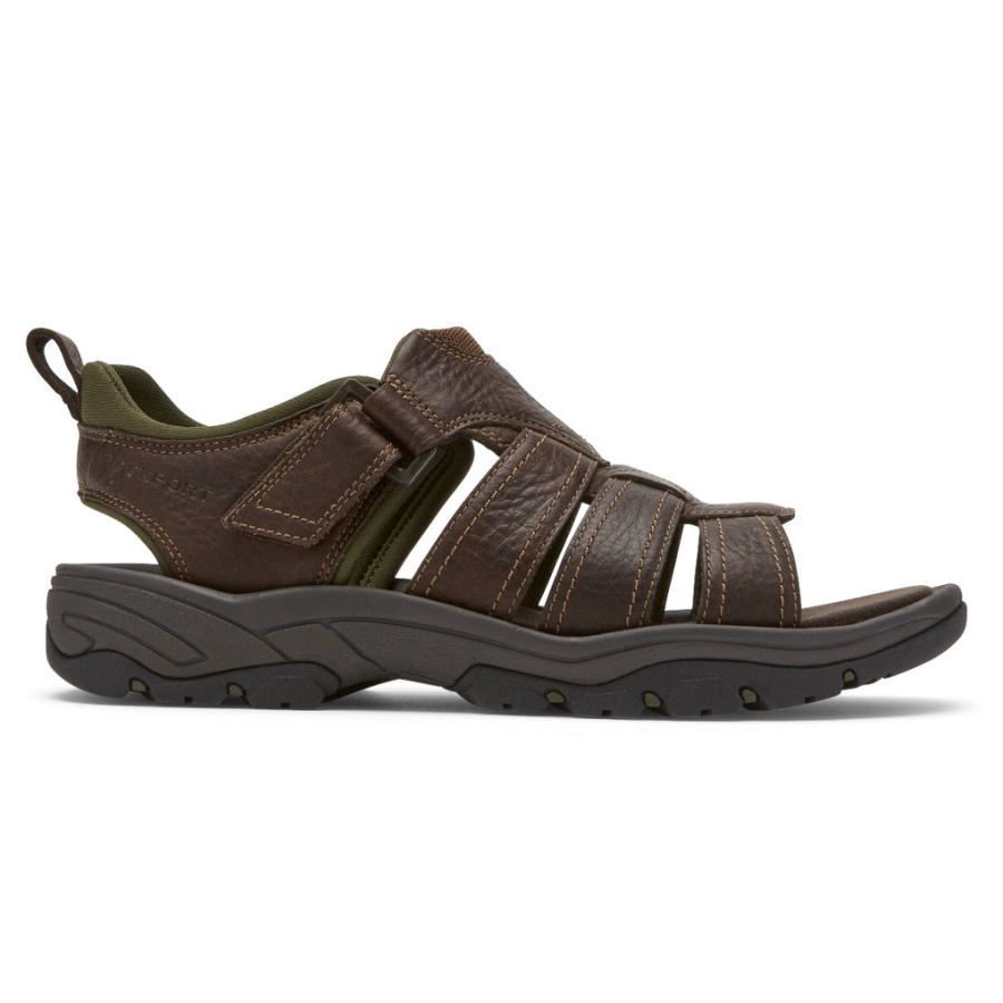 Sandália Masculina Rockport Springboro Rocklake Pescador Marrom