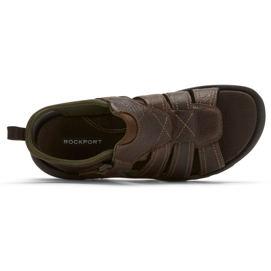 Sandália Masculina Rockport Springboro Rocklake Pescador Marrom