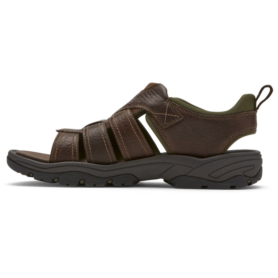Sandália Masculina Rockport Springboro Rocklake Pescador Marrom