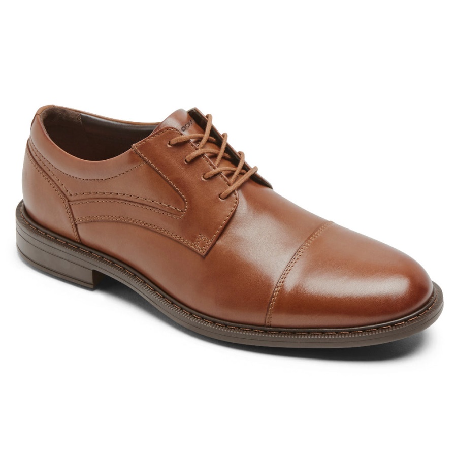 Tanner Cap Toe Oxford Conhaque Masculino Rockport