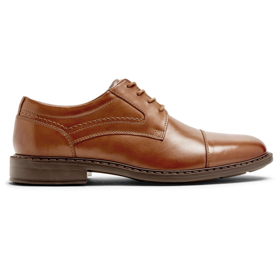 Tanner Cap Toe Oxford Conhaque Masculino Rockport