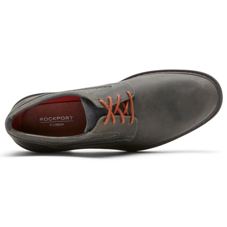 Rockport Tanner Masculino Bico Liso Oxford Steel Grey