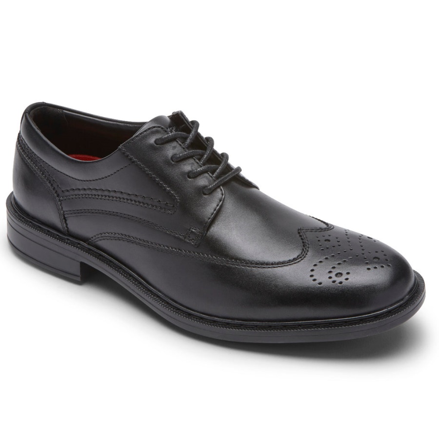 Rockport Tanner Wingtip Preto Masculino
