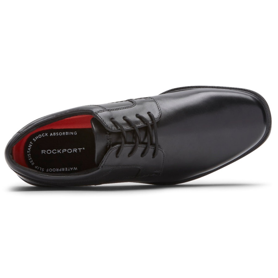 Rockport Taylor Masculino Bico Liso Oxford à Prova D'água Preto