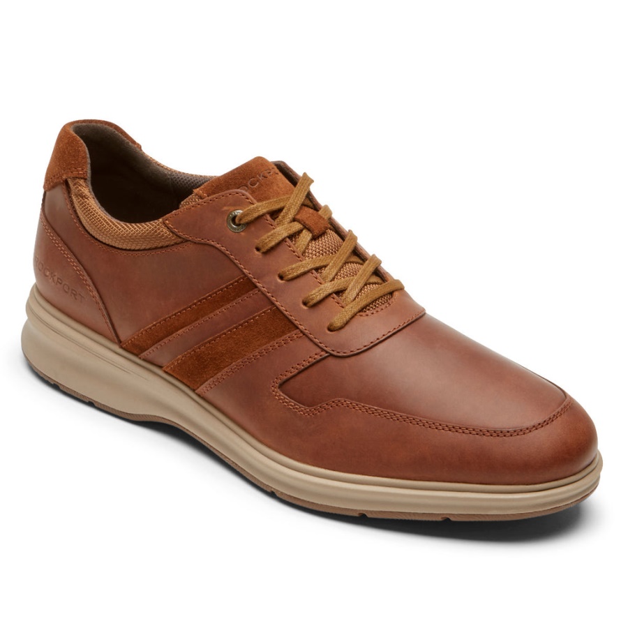 Rockport Masculino Total Motion City Oxford Couro Marrom