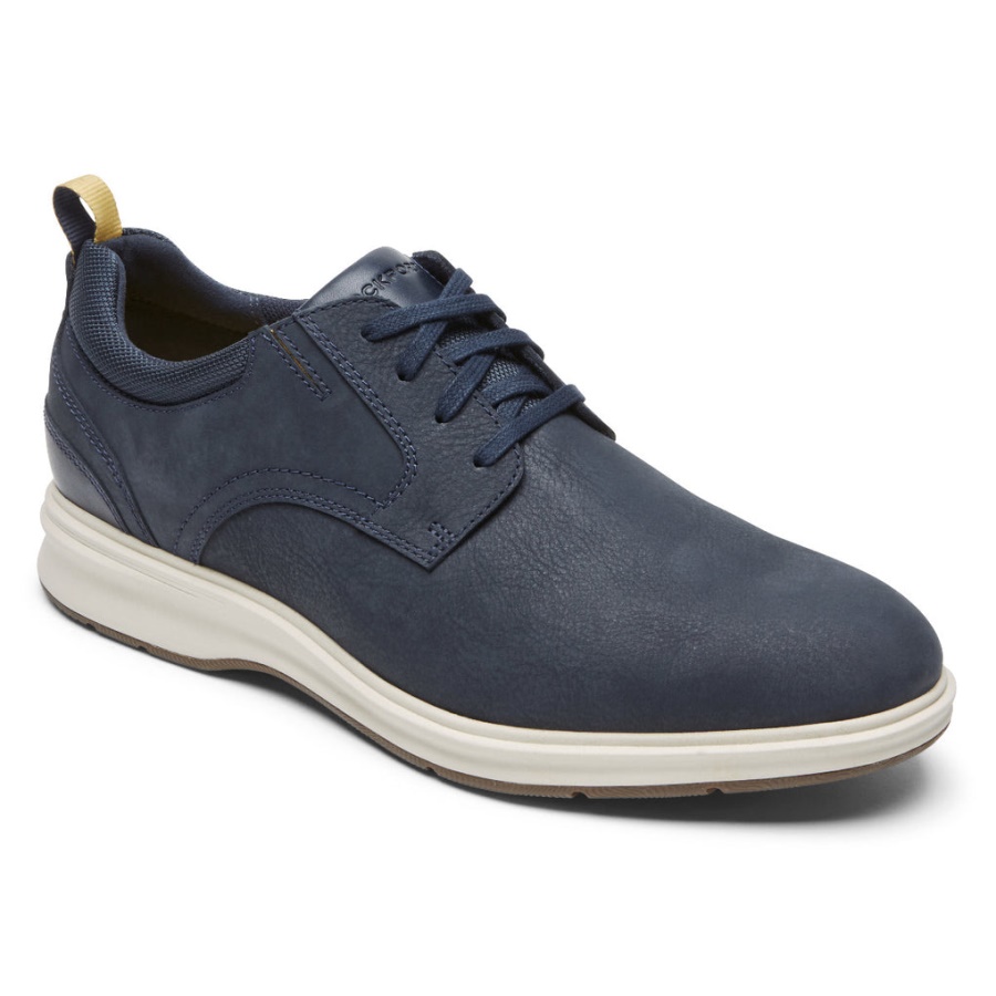 Rockport Masculino Total Motion City Toe Liso Oxford Novo Vestido Azul