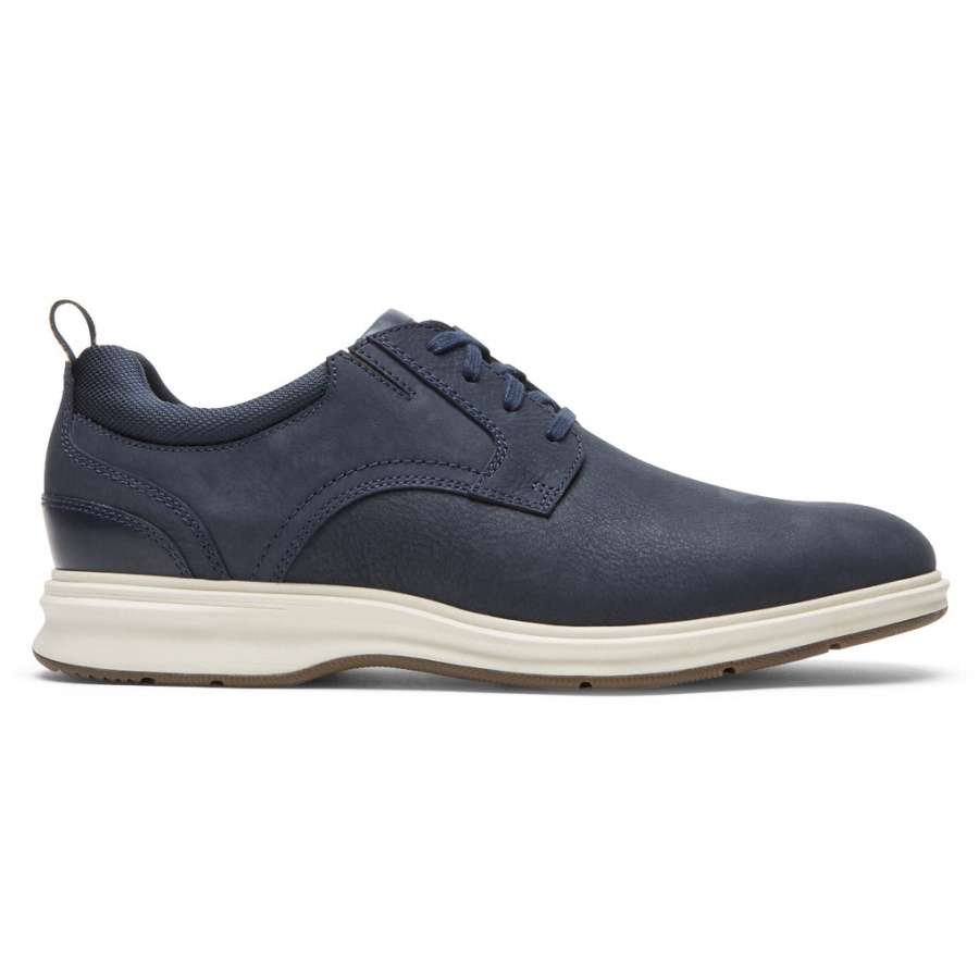 Rockport Masculino Total Motion City Toe Liso Oxford Novo Vestido Azul