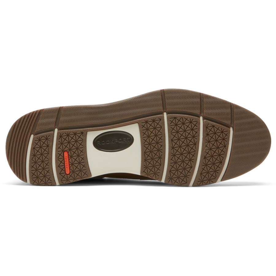 Rockport Masculino Total Motion City Toe Liso Oxford Tan