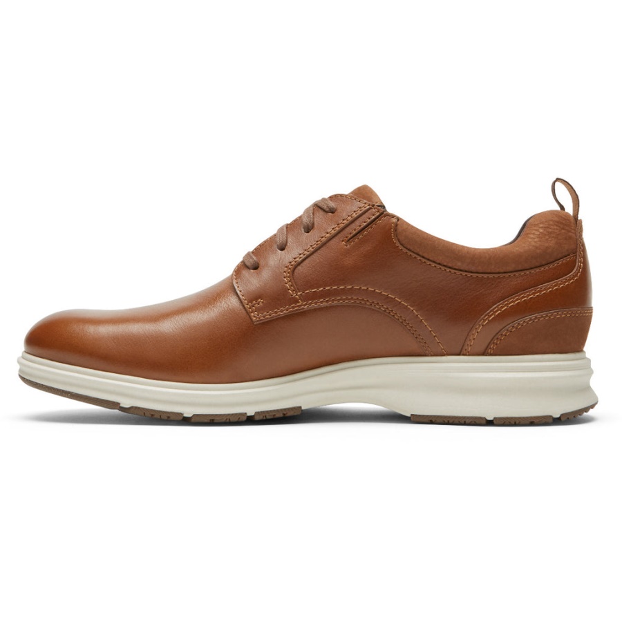 Rockport Masculino Total Motion City Toe Liso Oxford Tan