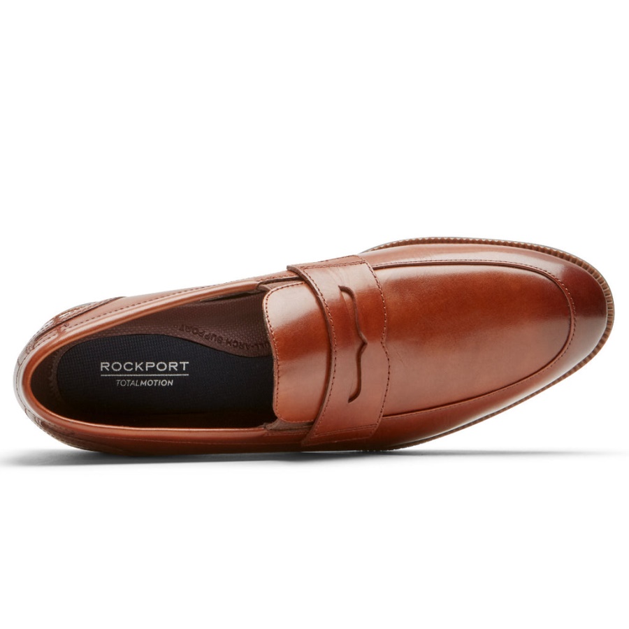 Mocassim Masculino Rockport Movimento Total Dressport Penny Tan