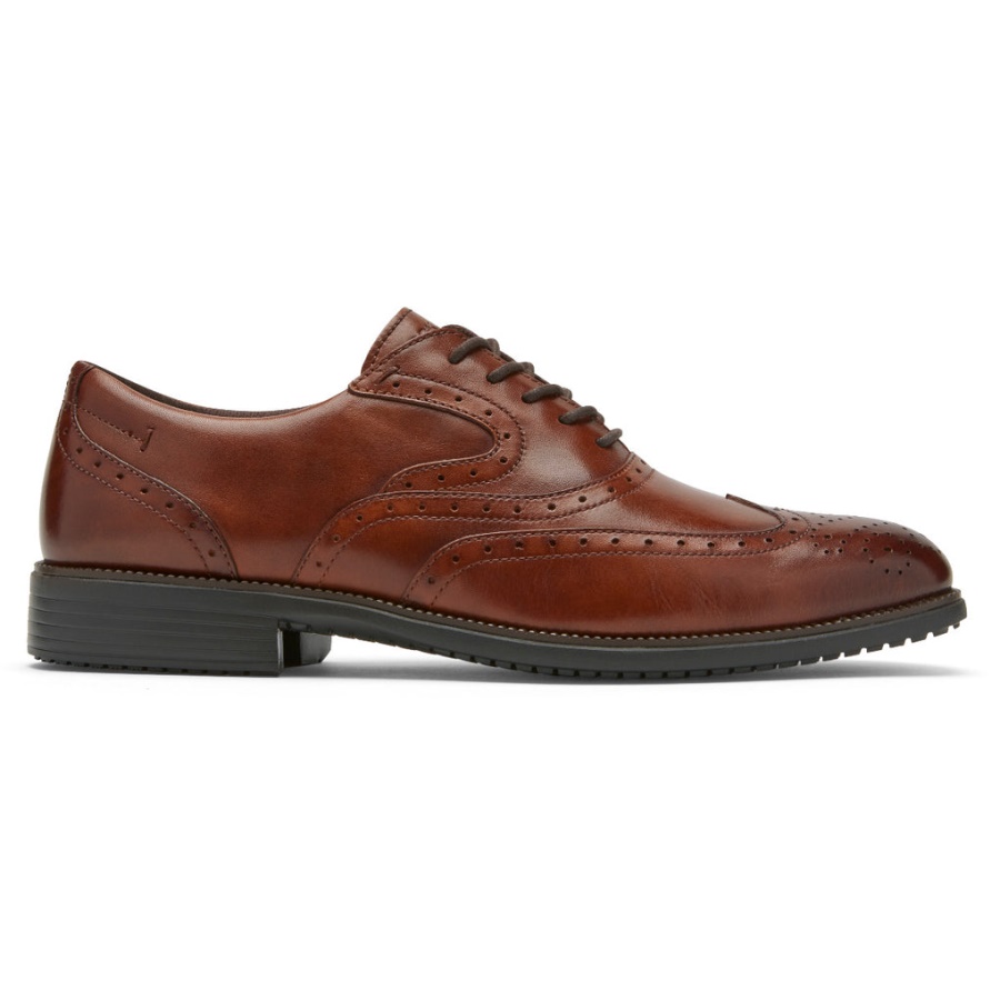 Rockport Movimento Total Masculino Dressport Wingtip Tan