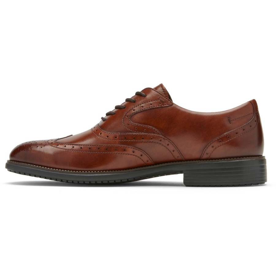 Rockport Movimento Total Masculino Dressport Wingtip Tan