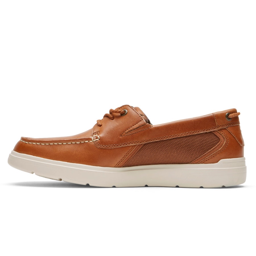 Sapato De Barco Rockport Masculino Total Motion Lite Bronzeado