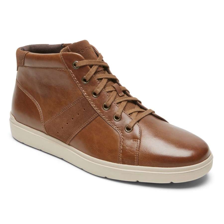 Tênis Rockport Masculino Total Motion Lite Zip Tan