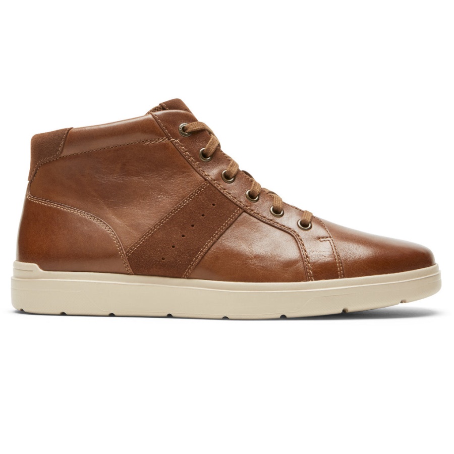 Tênis Rockport Masculino Total Motion Lite Zip Tan