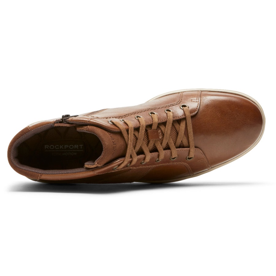 Tênis Rockport Masculino Total Motion Lite Zip Tan