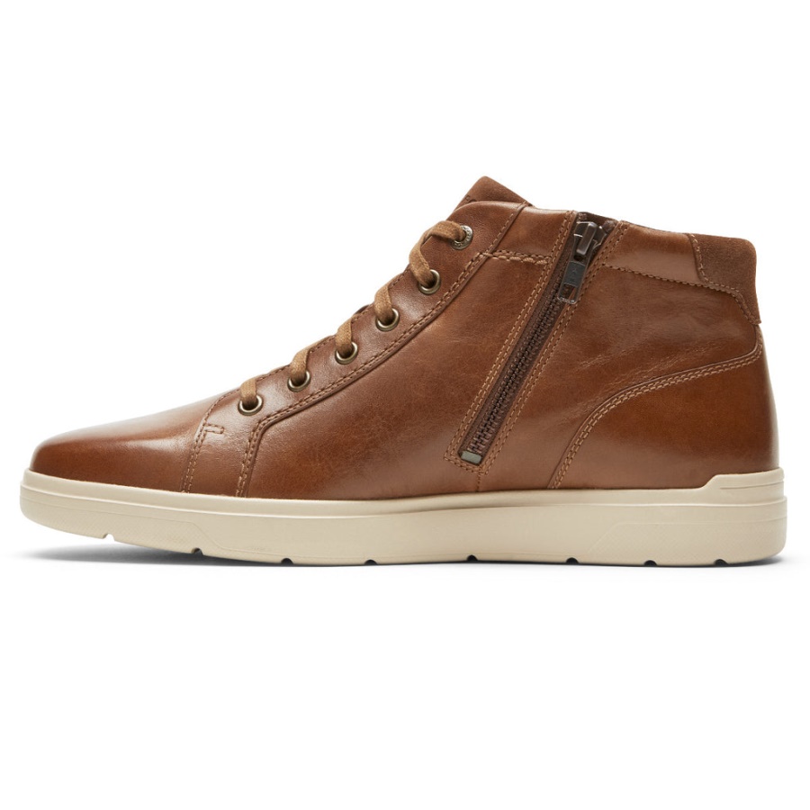 Tênis Rockport Masculino Total Motion Lite Zip Tan