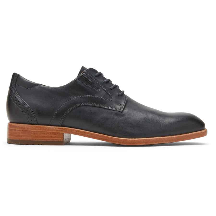 Rockport Masculino Total Motion Office Simple Toe Oxford New Dress Blues