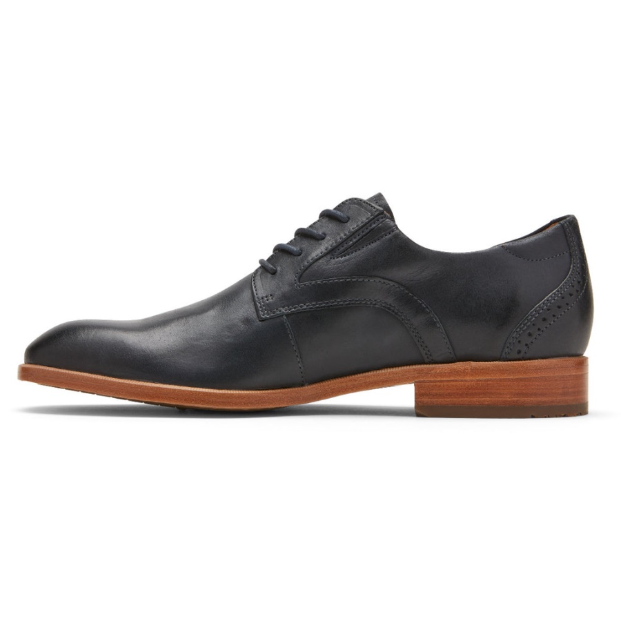 Rockport Masculino Total Motion Office Simple Toe Oxford New Dress Blues