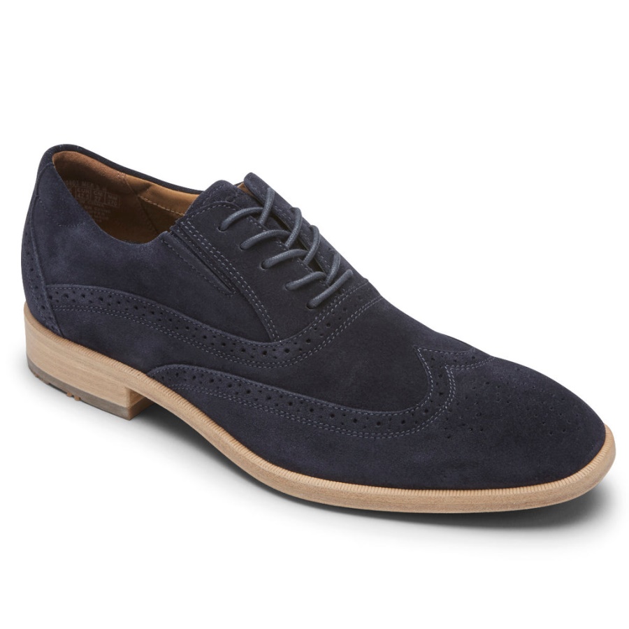 Rockport Masculino Total Motion Office Wingtip Camurça Marinha