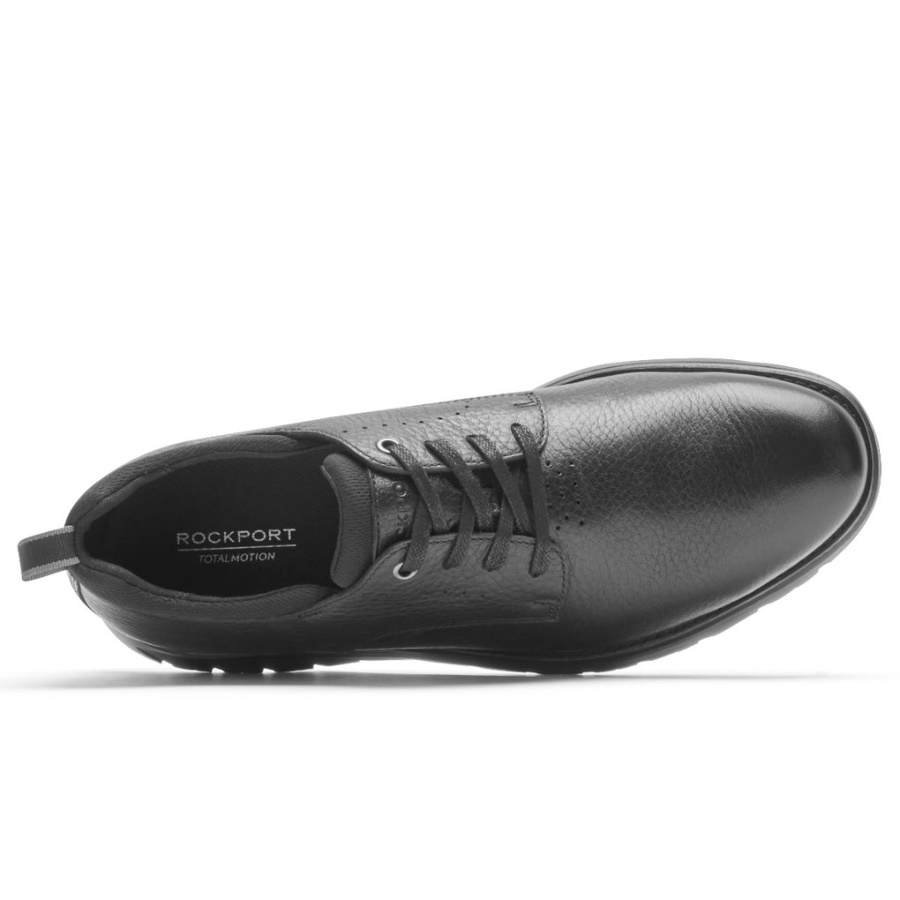 Rockport Masculino Total Motion Sport Simple Toe Couro Preto Oxford