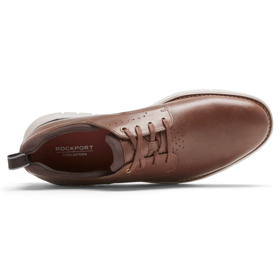 Rockport Masculino Total Motion Sport Simple Toe Oxford Hazelnut